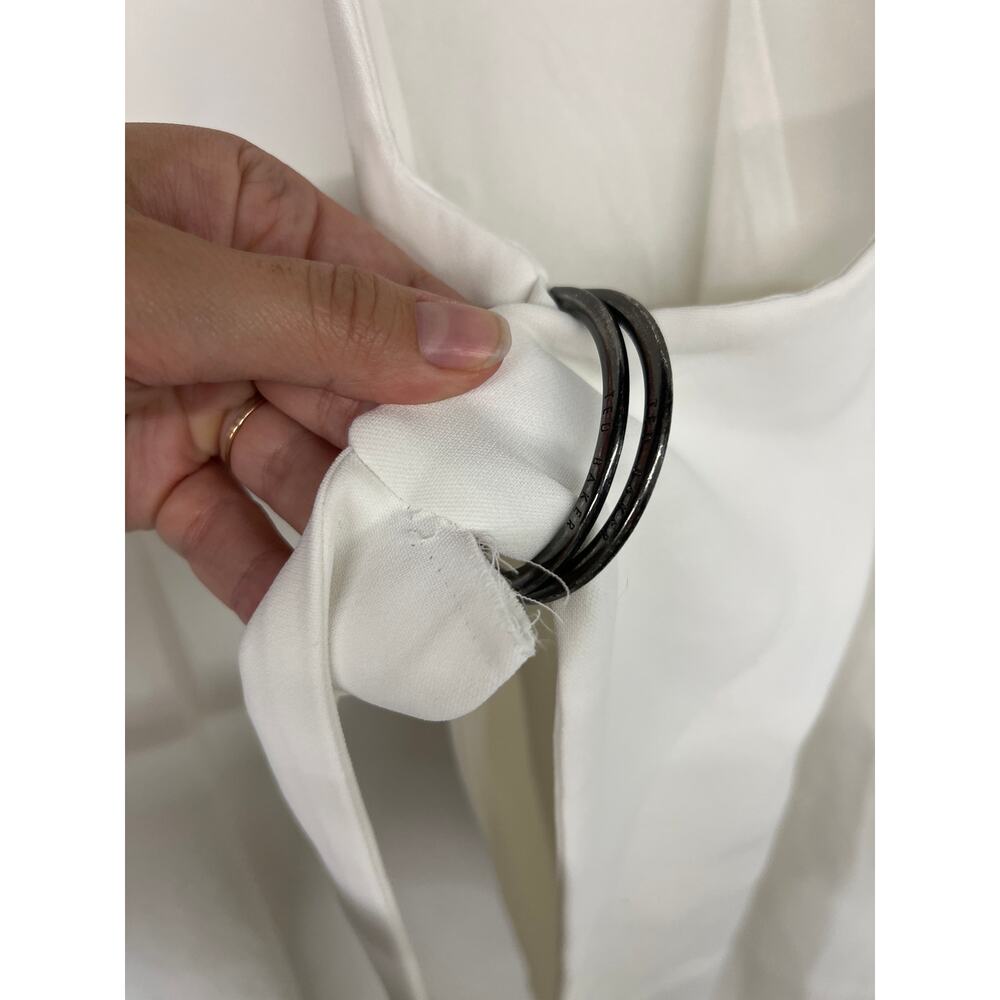 RTR Ted Baker Sz 2 White Crossover Tie Sleeveless Office Cocktail Midi Dress - Picture 4 of 10
